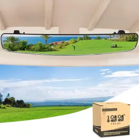 Direct 744110858327 Golf Cart Rear View Mirror For Yamaha Ezgo Club Car 16.5 Inch Extra Wide 180 Degree