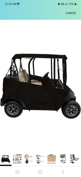 Doorworks Fgfdg00301566205285 Golf Cart Cover Waterproof Upgraded Version Tool- Roll Up Door 4 Person
