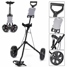 Dortala 685764583312 Golf Cart 2 Wheel Foldable Trolley Push Pull With Scoreboard Mult
