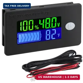 Drok 200758 48 Volt Battery Meter 10-100v Golf Cart Dc Voltage Regulator
