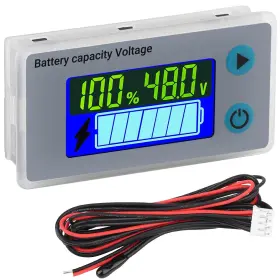 Drok 313040478464 48v Golf Cart Battery Meter 10-100v Tester Lcd Display Voltage