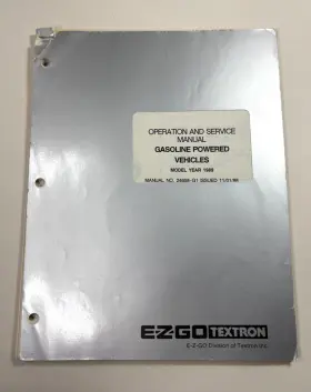 E-z-go 24201-g1 Ez-go Operation And Service Manual 1989 Gasoline Powered Vehicles Model 24658-g1