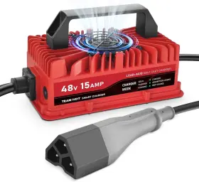 E-z-go 744110339543 15 Amp Golf Cart Charger For 48 Volt Ezgo Rxv And Txt Lead Acid Battery With Upgra
