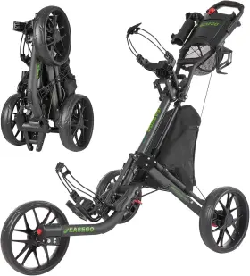 Easego Dz-001 Golf Push Cart 3 Wheels Bag Foldable With Cup And Umbrella Holder