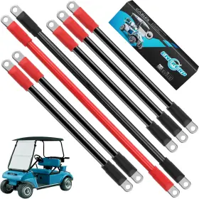 Enekerp 313027694641 7pcs Golf Cart Heavy Duty Battery Cables Fit Club Car Ds 1994-up 4 Awg 36 And 48