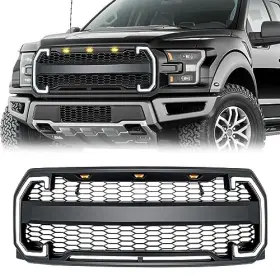 Eomd Eomdgdrl1517-fba Mesh Style Front Bumper Grill Compatible With 2015 2016 2017 F150 Drl &