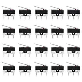 Esooho Lysb015w8s8na-electrncs 20pcs Ac 1a 125v 3pin Limit Micro Switch Long Hinge Lever Diy Ek1713
