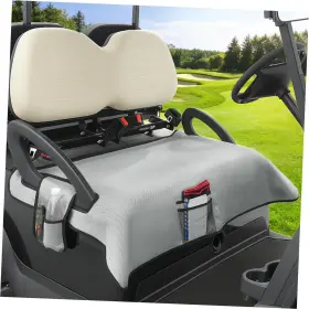 Excellence Fdg-205 Universal Golf Cart Seat Towel Blanket With Front And Side Pockets Dark Gray