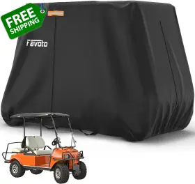 Favoto Ft0620 Us Golf Cart Cover 4 Passenger - Waterproof Heavy Duty 300d Oxford With Brea