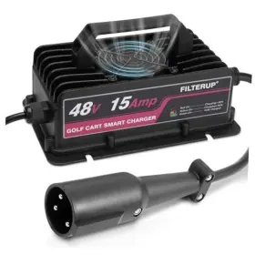 Filterup Cg-3p4815bk-cc 48v 15a Golf Cart Battery Charger Round 3-pin Style Plug Compatible