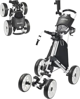 Flagtag 744759741646 Golf Push Cart 4-wheels Folding Pull With Cup Holde