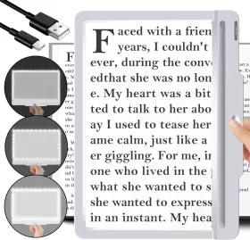 Flymei 0612cdfxfdjy 5x Rechargeable Full-page Magnifying Glass For Reading 43 Ultra Bright Led Hand
