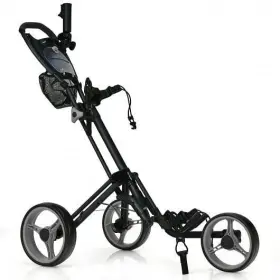 Folding 499852496316 3 Wheels Golf Push Cart With Brake Scoreboard Adjustable Handle-gray - C