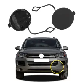 Goholy A-qtcg-dz-1115tr-wuqi-l Car Front Bumper Tow Hook Cover Compatible With Vw Unpainted Left Driver Side