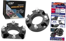 Goldenlion 016-2 Ksp Lift Kit Front 2 Inch Aircraft Billet Strut Spacers F 2007-2024 Tundra Black