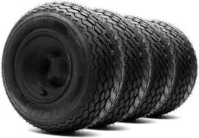 Golf Cart King 840088471442 8 Inch Steel Wheels Matte Black And Arisun Turf Sail 18/8.5-8