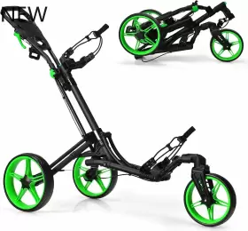 Gymax Gm1025 Folding Golf Push Cart With Swivel Front Wheel New