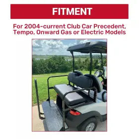 Hecasa 768067213824 For Club Car Precedent/tempo Golf Cart Flip Folding Rear Seat Kit With Grab Bar