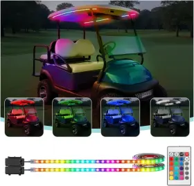 Hhyoisn 727146785669 Battery Powered Golf Cart Canopy Lights 2 Pcs 47.25 Inches Multicolor