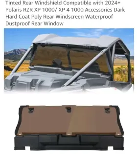High Performance Heavy Duty Shatter Proof Rxdyy112 Tint Rear Windshield For 2024 2025 Polaris Rzr Xp 4/1000/ultimate/sport/premium