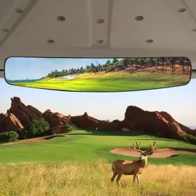 Hkoo 746362783464 Golf Cart Rear View Mirror 16.5 Inch Extra Wide 180 Degree Panoramic