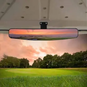 Hkoo 746362783563 Extra Wide Convex Rear View Mirror For Golf Cart 16.5 Inch - Compatible With Ez Go