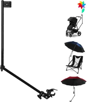 Hobvo Guc1 Adjustable Golf Umbrella Universal Clamp For Cart Beach Chair Stroller