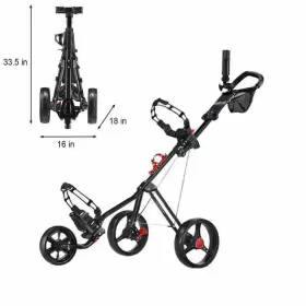 Hoveroid 11.5 Golft-3wh-dk-gy 3 Wheel Foldable Golf Push / Pull Cart Aluminum Structure Black Hoveroid 11.5 Golft-3wh-dk-gy 3 Wheel Foldable Golf Push / Pull Cart Aluminum Structure Black