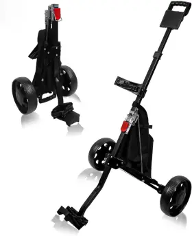 How True 445057871846 2 Wheel Foldable Golf Push Cart Collapsible Trolley Pull