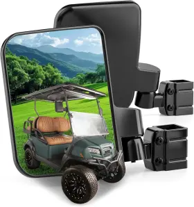 Howbow 106-006-04-0345 Golf Cart Side Mirrors Universal No Drilling Foldable Adjustable Rotatable 180