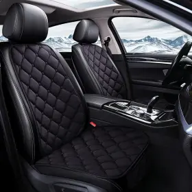 Iiohoii Dsw2223 2pc Plush Front Seat Cushion With Back Support - Winter Row Black