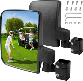 Ilskw Mirror104 No Drilling Golf Cart Side Mirror Universal Foldable Rear View Mirrors For 0.75 Inch
