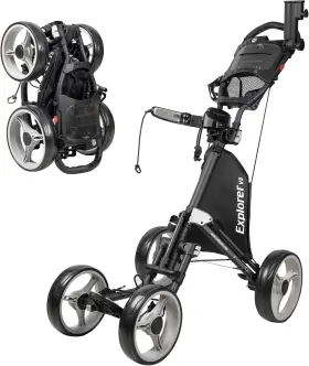 Inc. 445019245272 Explorer V8 Golf Push Cart - Superlite 4 Wheel Aluminum Foldable With Adjus