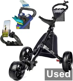 Janus A-203 - Foldable Golf Push Cart With Phone Holder Black Janus A-203 - Foldable Golf Push Cart With Phone Holder Black