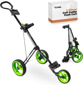 Jovial Jovgf42 3-wheel Golf Push Cart With Adjustable Handle And Braking System