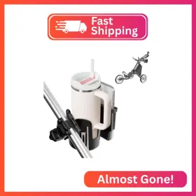 Joxodak Zj04-bb Cup Holder For Golf Push Cart 360 Rotatable Clamp With Silicone Taping