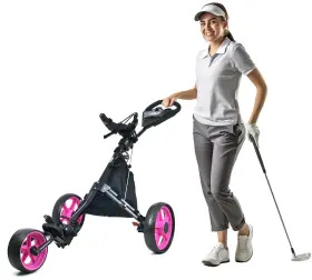Just Amazing Deals 860011408031 Golf Push Cart 3 Wheel - Jad Pro Ladies Pushcart For Women Golfers Supe