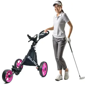 Just Amazing Deals B0g33qjqsx Golf Push Cart 3 Wheel Bonus 10 Pink Balls- Jad Progolf