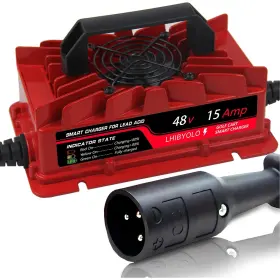 Lhibyolo Lh-4815-club 48v Golf Carts Battery Charger For 15 Amp Club Car With Type 3-pin Round Plu