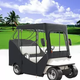 Ltpag Kshgefczgmdj7155k Waterproof Golf Cart Cover Zipper Closure For 2 Passenger Club Car Black