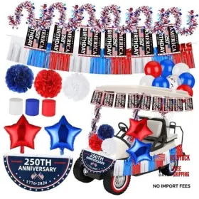 Lunmon Xao-lunmon-4398 38 Pcs 250th Anniversary Parade Golf Cart Decoration Kit Bunting Fresh Lunmon Xao-lunmon-4398 38 Pcs 250th Anniversary Parade Golf Cart Decoration Kit Bunting Fresh