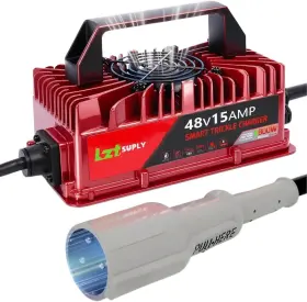 Lztsuply 761946241376 48volt 15amp Golf Cart Charger For Club Car Ds/precedent With Upgraded 3-pin Rou