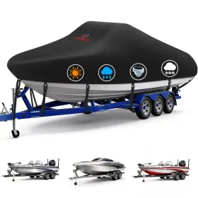 M Comnova Outdoors Btc-1719-96-blk Boat Cover 17-19 Ft - Fit 17ft-19ft Beam Width Up To 96 Inch Black