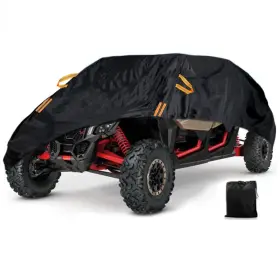 Macosy Ma-cz-1plus Utv Cover Heavy Duty Waterproof Oxford 4-6 Seater Plus Polaris Rzr Black Cloth