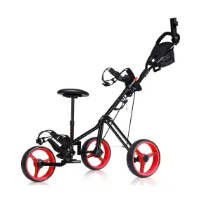 Medimall Go-sp37200re 3 Wheel Golf Push Cart Folding Trolley With Removable Stool Adjustable Ha Medimall Go-sp37200re 3 Wheel Golf Push Cart Folding Trolley With Removable Stool Adjustable Ha