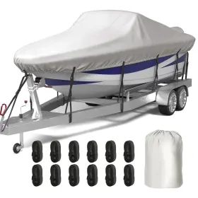 Mofcover C01wu217-g2 Trailerable Boat Cover 1 17ft-19ft L X 96 Inch Beam Width Grey- V Hull