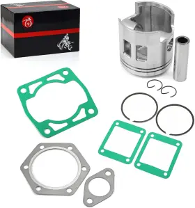 Moto1988 24624 26519 Piston And Rings Kit Gasket For Ezgo 2 Cycle Gas Golf Cart 1989
