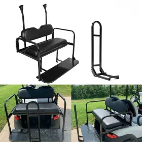 Mpdy1771 Black Rear Flip Seat Kit With Grab Bar For 2004-up Club Car Precedent Golf Cart Mpdy1771 Black Rear Flip Seat Kit With Grab Bar For 2004-up Club Car Precedent Golf Cart