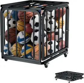 Mr Mrxh25-bc36 Ball Cart With Wheels Heavy-duty Cage Sports Equipment Organizer