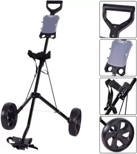 Nightcore 685764574914 Golf Push Cart Folding Pull Trolley With 2 Wheels For Club